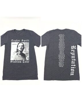 Taylor Swift Reputation Stadium Tour Concert Tee Shirt Size Small Gray 2018